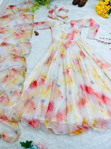 ชุดปาร์ตี้ใหม่ผ้าไหมแก้วมี dupatta พร้อมเข็มขัด fabzone - Product Image 6