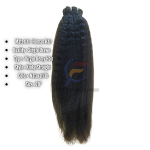 Extensions de cheveux indonésiennes à double trame, qualité supérieure, mèches de cheveux vierges bruts, 100% cheveux humains vierges Remy, cuticules alignées, Yaki Kinky - Product Image 2