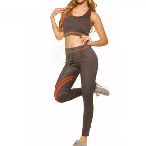 Services OEM Dernier Style Femmes Yoga Set Haute Qualité Conception Personnalisée Solide Avant Taille Élastique 2 Pièces Respirant Séchage Rapide - Product Image 3