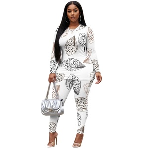 Print on Demand Custom Made Long Sleeve Yoga Set 2 Pieces for Women <strong>Shiny</strong> Seashell Design with Round Neck <strong>Top</strong> and Elastic Pants - Product Image 3