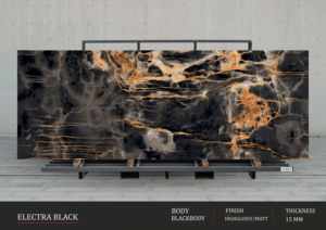 Estilo Arquitectónico Interior Audaz con Losas de Porcelana Negra de Alto Brillo de 1200x2800 mm - Product Image 3