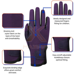 Vente en ligne - Gants d'équitation d'hiver de qualité supérieure - Cuir/Spandex durables - Doigts entiers - Unisexe - En vente - Product Image 2