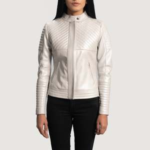 Ice Maiden Biker <b>Jacket</b> Silver Quilted Sheep Skin PU <b>Leather</b> Customizable Logo Varsity Club Blazer Satin <b>Suede</b> Autumn 3XL 5XL - Product Image 1