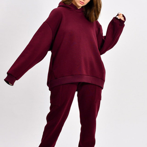 Sweat à capuche surdimensionné en coton de haute qualité épais polaire goutte épaule unie blanc personnalisé tirer a capuch Sudadera hommes sweats à capuche - Product Image 3