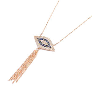 Diseño geométrico turco al por mayor hecho a mano 925 plata esterlina borla fina colgante mujer joyería - Product Image 2