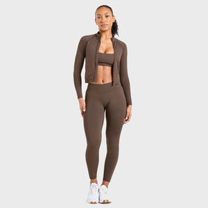 Leggings pour femmes personnalisés de haute qualité au meilleur prix, logo à la taille, vêtements de yoga professionnels, solides, antibactériens, longueur intégrale, élastiques - Product Image 5