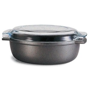SAPORELLA Black 00109F 36T00 Non-Stick Aluminum Roasting <b>Pan</b> with Stainless Steel Lid 36x24cm for Induction Cooker for Baking - Product Image 1