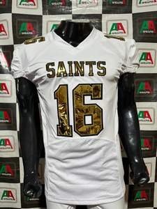 Jersey de fútbol americano bordado de talla grande transpirable estirable sublimación pantalones cortos Pakistán fábrica propietario Real - Product Image 3