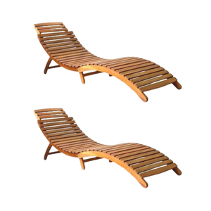 Chaise longue en bois massif naturel de jardin pour les meubles extérieurs de cottage d'hôtel et de villa directement d'usine d'Indonésie - Product Image 1