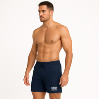 Short de bain tricoté pour homme, personnalisé, séchage rapide, léger, respirant, en polyester, grandes tailles, décontracté, pour la plage et la piscine, été, avec logo frontal, OEM