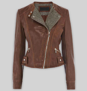 แจ็คเก็ตหนังแฟชั่นใหม่สำหรับผู้หญิง แจ็คเก็ตหนังกันลมสำหรับผู้ชายและผู้หญิง สไตล์สั่งทำพิเศษ แจ็คเก็ตหนัง Charlotte Burnt หลายแบบ ปี 2006 - Product Image 1