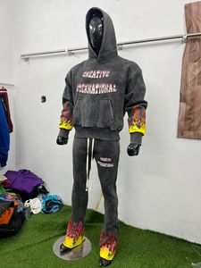 Survêtement décontracté à capuche pour homme, couleur unie, effet délavé, prix bas, respirant, impression de logo personnalisée, service OEM, best-seller hiver 2025 - Product Image 4