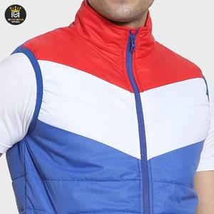 Gilet matelassé léger en toile pour homme, coupe-vent, col montant, logo décoratif, design personnalisé d'usine - Product Image 5