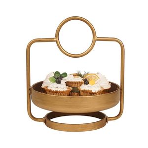 Large Metal Wooden <b>3</b> <b>Tier</b> Best Selling Dark Polished Table Top <b>Cake</b> <b>Stand</b> Top Selling Golden <b>Stand</b> Wooden <b>Cake</b> <b>Stand</b> - Product Image 5