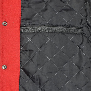 Chaqueta Bomber de Cuero Corta Personalizada 2025, Bordado de Chenilla Rojo, Chaqueta Universitaria Corta para Mujer, Chaquetas Acolchadas de Punto - Product Image 6