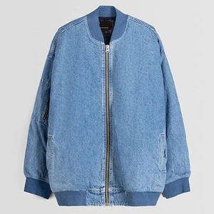 เสื้อนอกผ้ายีนส์สีฟ้าของผู้ชายเสื้อแจ็คเก็ตสไตล์ฮิปฮอปสตรีทแวร์โอเวอร์ไซส์สไตล์วินเทจ - Product Image 6