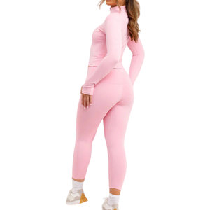 ชุดโยคะไซส์ใหญ่แบบมีซิปด้านหน้า ผ้าสเตรชเอวสูง กระชับรูปร่าง พร้อมซิปปิด ชุดออกกำลังกาย ชุดกีฬา สำหรับผู้หญิง - Product Image 4