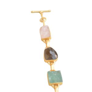 Pietra naturale in ottone placcato oro 18K Unisex artigianale fornitore all'ingrosso di moda produttori nuovo braccialetto di tendenza - Product Image 5