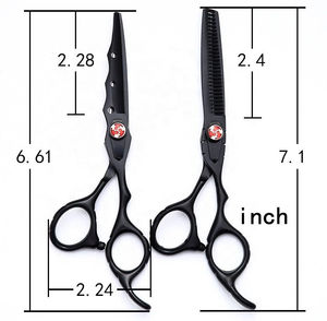 Tijeras de peluquero para diestros de moda con mango negro Hoja de acero inoxidable Punta afilada para cortar el cabello - Product Image 6