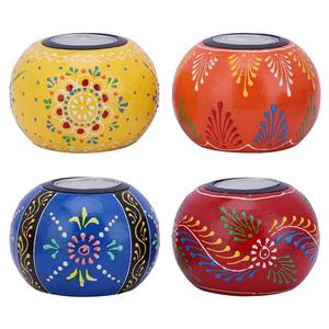 Wood Hand Painted <b>Tealight</b> Holder Ethnic Indian Home Decor Elephant Diya Diwali Gifts Pooja Return Gift Multicolor Candle Stand - Product Image 2