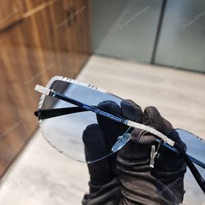 Lunettes de soleil Hip Hop de luxe de haute qualité à 2 rangs Bling Bridge Moissanite Diamond Sky Blue Shades Custom Designer Anti-Reflective - Product Image 2