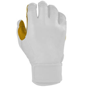 Prix de gros Service OEM Gants de frappe de baseball en cuir Cabretta durable blancs et jaunes Gants d'entraînement sportif - Product Image 4