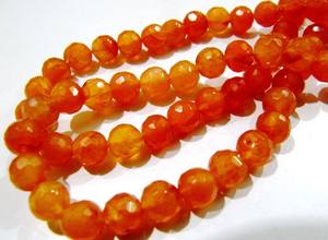 Natural Carnelian 7mm Round Faceted <b>Beads</b> 10 Inches Loose Crystal Strand Size - Product Image 3