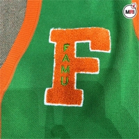 Cardigan en coton jacquard décontracté vert et orange FAMU Rattlers, col en V, tricoté, pour femme, broderie preppy