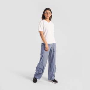 Pantalones Casuales para Mujer, Transpirables, Color Azul Claro, Tipo Cargo, Talla XL, Tejido Ligero para Primavera y Otoño - Product Image 4