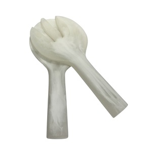 NOUVEAU Ensemble de serveurs à salade classiques en résine jetables durables de luxe pour la maison, l'hôtel et le restaurant. - Product Image 5