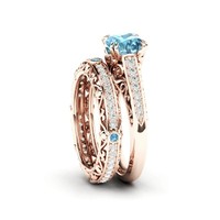 Anillo de Compromiso de Plata de Ley 925 con Topacio Azul Atractivo, Joyería del Fabricante en Línea India Alibaba 2026 Distribuidor Regular