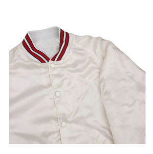 OEM Service Men's Custom Satin Canvas Varsity Bomber <b>Jacket</b> with Embroidery and Front Logo Winter Reversible Windproof - Product Image 3