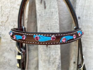 Venta al por mayor Tooled Headstall Horse Breast Collar Western Bridle Sets Printed Leather Breast Collar and Bridle Marca CEVALBRIDO - Product Image 4