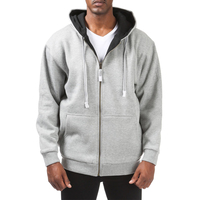 Sweat à capuche et polaire à fermeture éclair intégrale pour homme Pro Club, vestes à capuche pour homme Pro Club