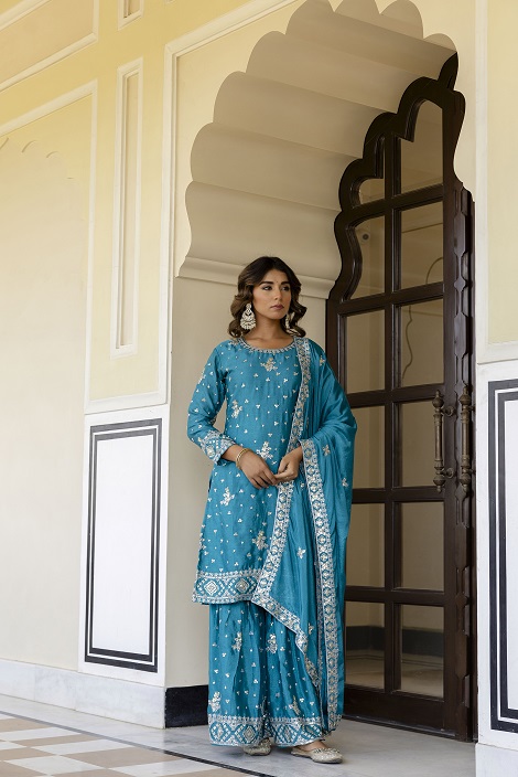 blue pakistani designer dresses Blue Fancy Party Wear Pakistani Dresses Pakistani Designer Dress High Quality With Hand Touch Wedding Collection