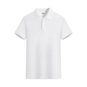 Logo de golf en tricot écologique en polyester pour hommes, coupe régulière, solide, pour bouton, manches courtes, taille plus, décontracté, anti-rides - Product Image 3