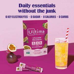 Ultima Replenisher Daily <b>Electrolyte</b> <b>Powder</b> – Passionfruit, 20 Stick packs - Product Image 2