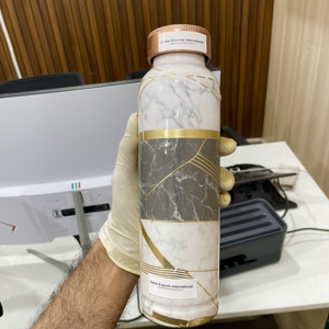 IEI 24. Bouteille d'eau de 1 litre avec finition émaillée en cuivre pur, écologique et portable pour la maison, le bureau et l'extérieur personnalisable - Product Image 3