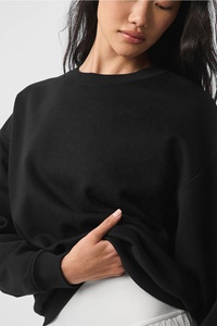 Sudadera con capucha de poliéster/algodón de alto gramaje, cuello en V, estampada, ecológica, para mujer, con logo frontal y corte crop, ideal para otoño. - Product Image 6