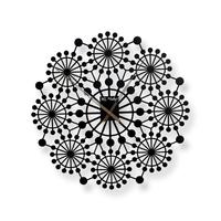 Jam Dinding Baja Jarum Kuarsa Satu Sisi Gaya Art Deco Geometri Suci Mandala Seni 60CM Desain Unik Gaya Antik HL Membuat Ruangan Lebih Indah