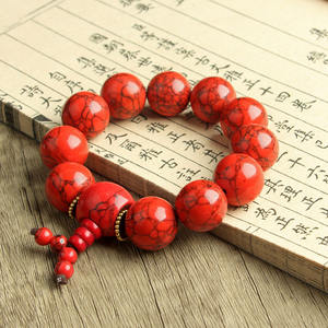 Pulsera de Cuentas Grandes de Turquesa YL con Anillo de Cera de Abeja, Estilo Tang Sancai, Venta al por Mayor en China - Product Image 1