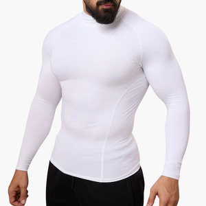 Camiseta de Compresión Deportiva para Hombre, de Alta Calidad, Ligera, Transpirable, de Manga Larga, Protección UV, Venta al Por Mayor Personalizada - Product Image 1
