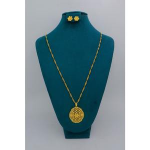 <b>Gold</b> Plating Pendant <b>Set</b> High Quality <b>Gold</b> Look Indian Jewelry Party Traditional Pendant <b>Set</b> With Earrings for Womenarty - Product Image 1