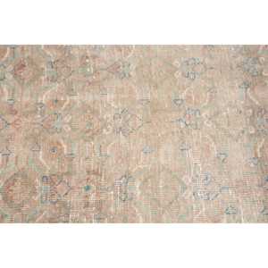 3.6x10.5 ft <b>Runner</b> Turkish <b>Rug</b>, Brown Bordered Vintage <b>Rug</b> - Product Image 5