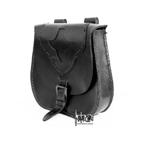 Bolsa de Cuero de Diseño con Cierre de Hebilla, Bolsa de Cinturón Medieval, Bolsa de Cintura Vikinga de Cuero Genuino, Reproducción Histórica Renacentista Hecha a Mano de 7 Pulgadas - Product Image 2