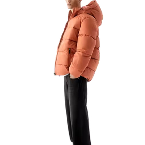 Chaqueta acolchada con cremallera completa con estampado personalizado a prueba de viento y algodón de poliéster para hombre cómoda de invierno - Product Image 2