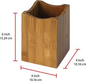 Porte-brosse à dents pour salle de bain, support moderne en bois pour brosses à dents et dentifrice, bois d'acacia, naturel - Product Image 3