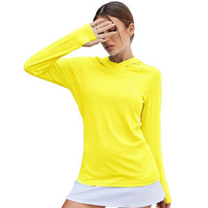 100% polyester personnalisé femmes pull pouce trou sweats à capuche à manches longues t-shirts à capuche - Product Image 5