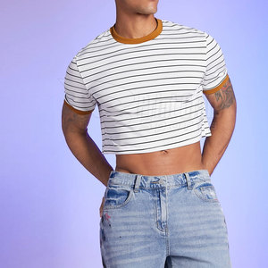 T-shirt de culture sur mesure de conception unique pour les hommes nouveauté t-shirts de culture à séchage rapide de grande taille - Product Image 5