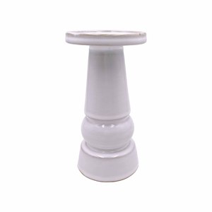 Bougeoir à trépied en céramique blanche classique moderne support décoratif à trois pattes pour les centres de table de Noël à la maison - Product Image 1